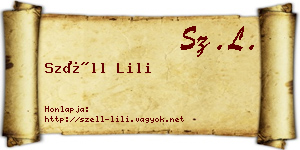 Széll Lili névjegykártya