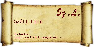 Széll Lili névjegykártya
