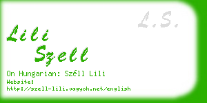 lili szell business card